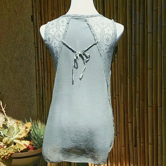 BRAND NEW SEDUZIONE Blue Lace Overlay Tie Back Tunic OS - Picture 2 of 7